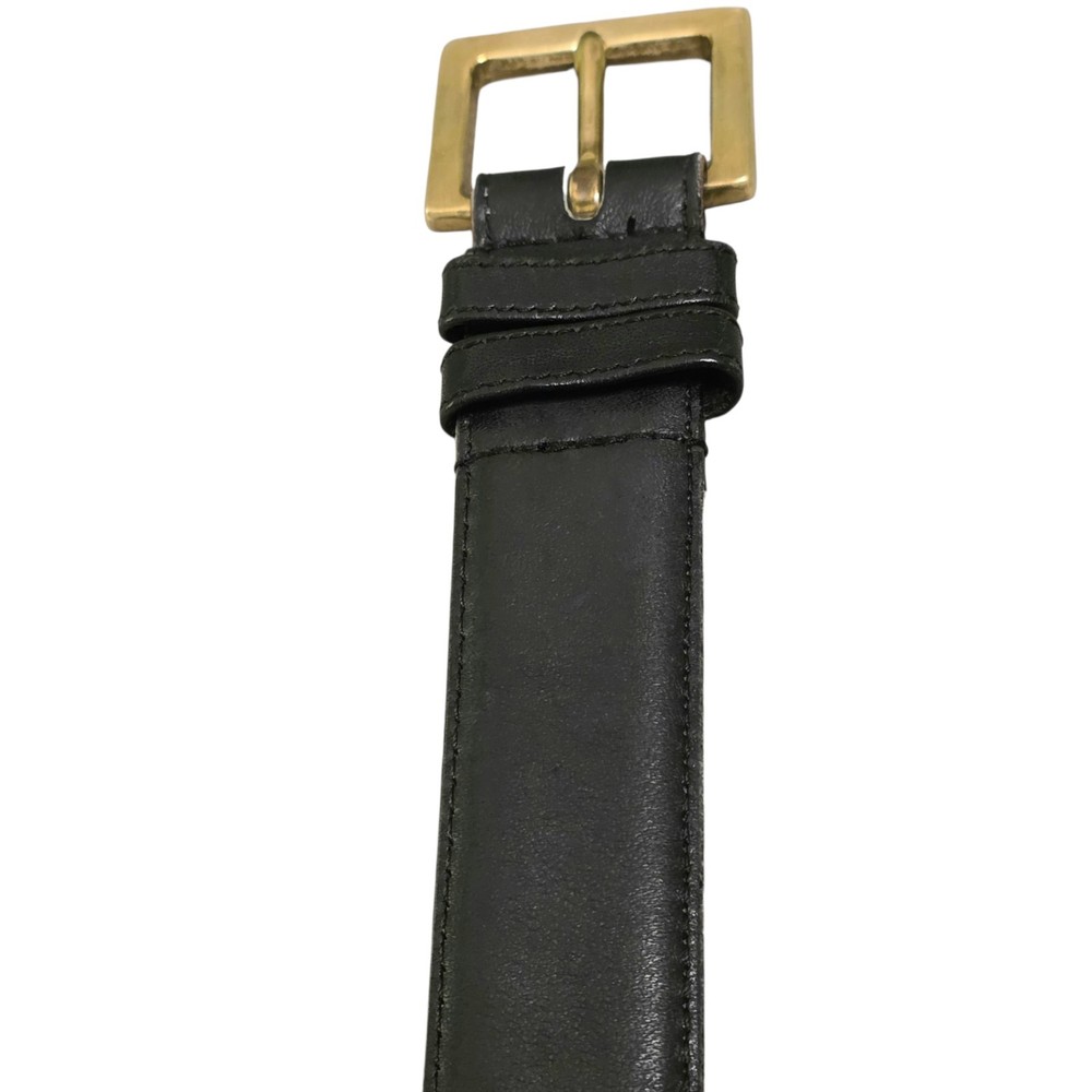 Coach Vintage Mens/Unisex Blk Leather Belt Solid Brass Buckle Glove Tanned Sz 34