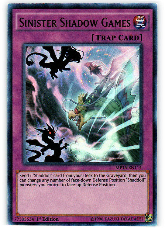 Sinister Shadow Games MP15-EN114 Ultra Rare 1st Edition LP YuGiOh Card