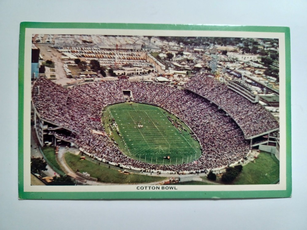 Vintage Dallas TX Cotton Bowl Souvenir Postcard Antique Collectible