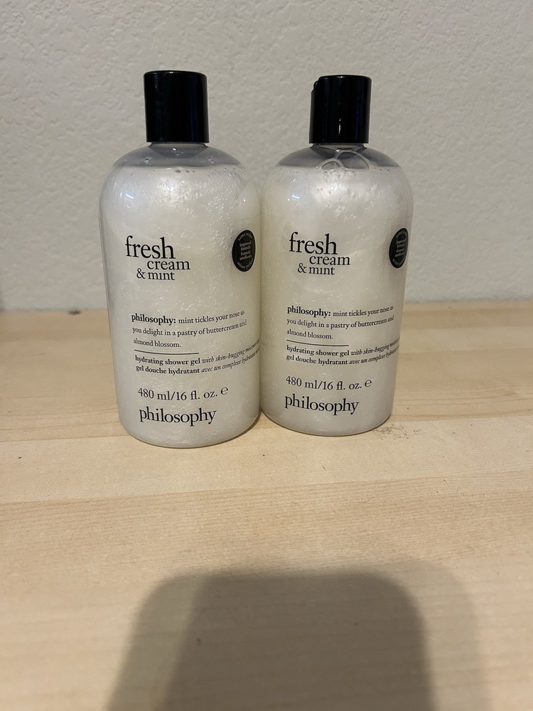 Philosophy Fresh Cream Shampoo Shower Gel & Bubble Bath 16 oz Duo