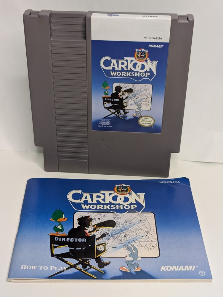 Tiny Toon Adventures Cartoon Workshop w/Manual NES Nintendo  Tested Konami Game