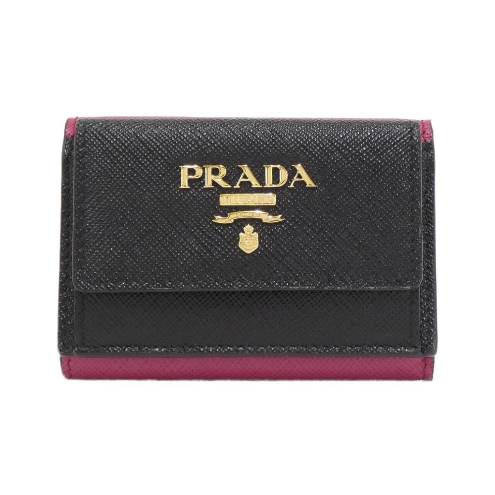 PRADA 1MH021 Genuine Leather Wallet in Black 260-007-601-4765