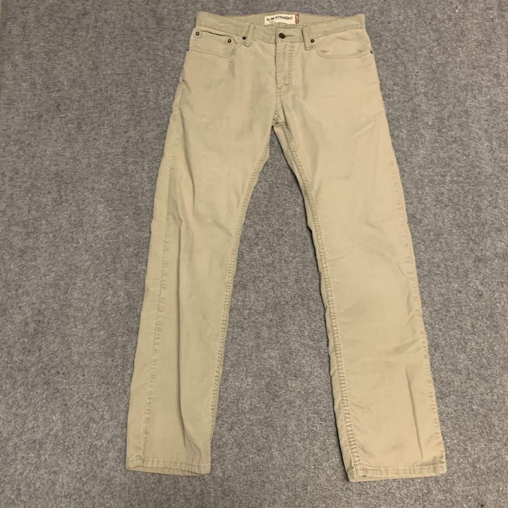 Levis Pants Mens 33x32 514 Straight Fit Corduroy Chinos Preppy Casual