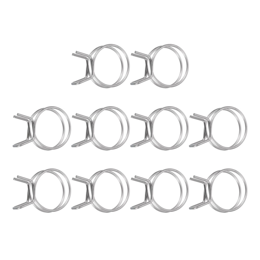 10Pcs 30mm/1.18inch Double Wire Spring Hose Clamp, Adjustable Spring Clips