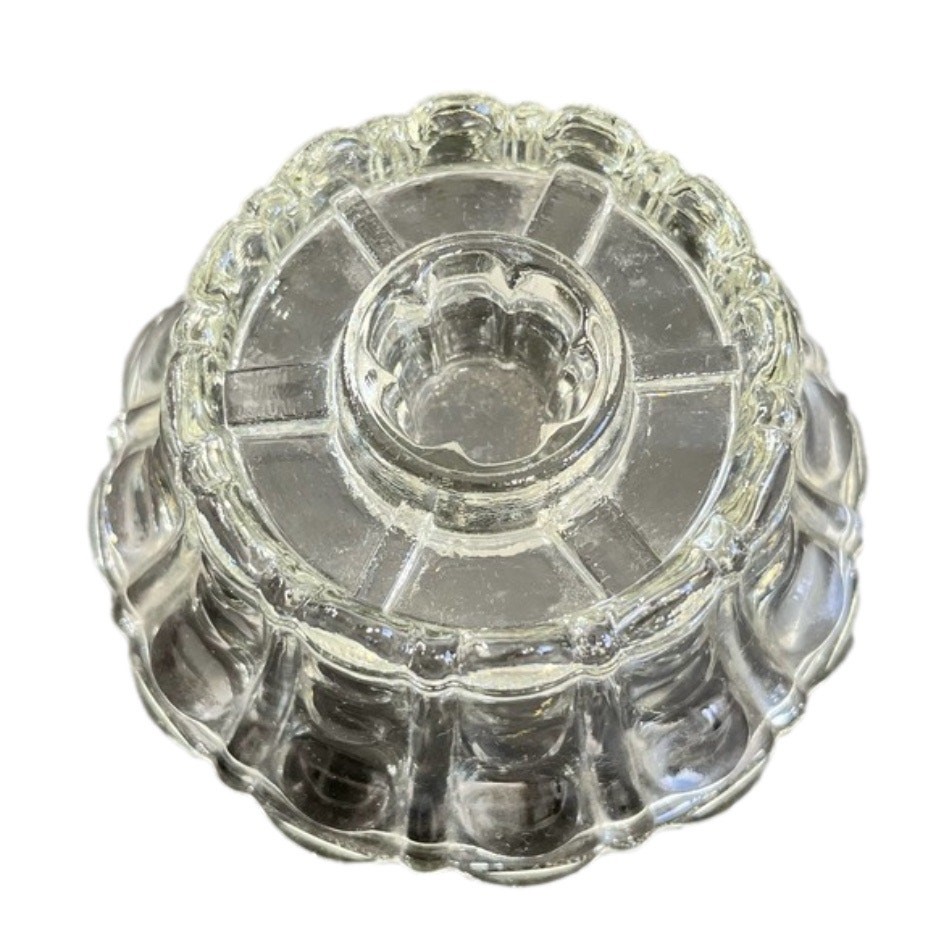 Indiana Glass Clear Bubbled Hurricane Base Taper Candle Holder