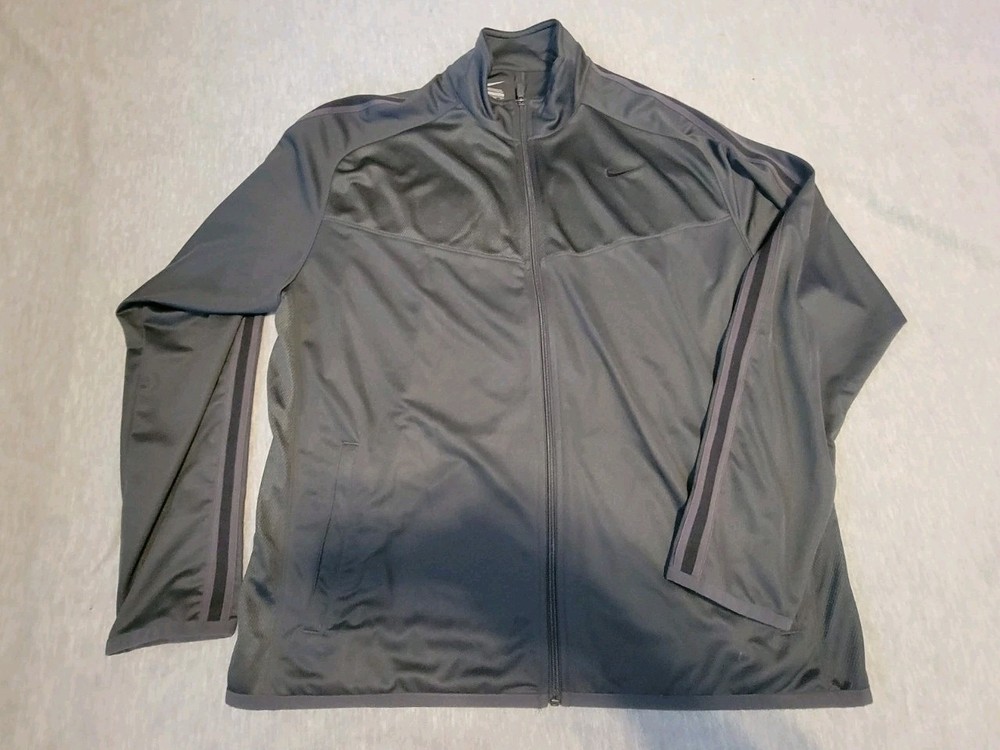 Nike Dri Fit Full Zip Jacket Black Men's XXL Training Running PREOWNED MINT