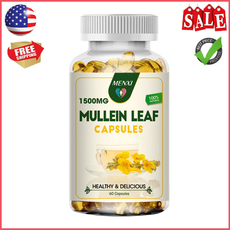 Mullein Leaf Capsules Herbal Supplement For Lung Cleansing Detox Capsules