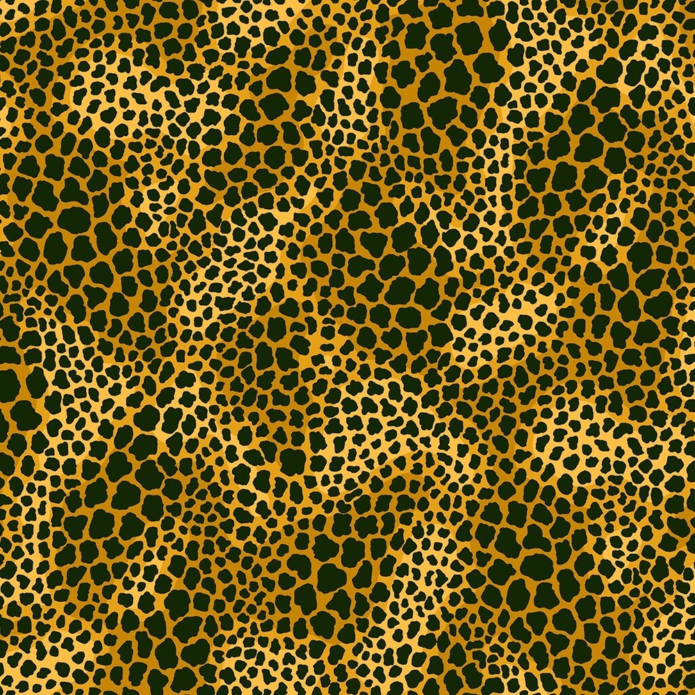 Laurel Burch Earth Song Leopard Spots Dark Gold Yellow Fabric By the FQ - 1/4 YD