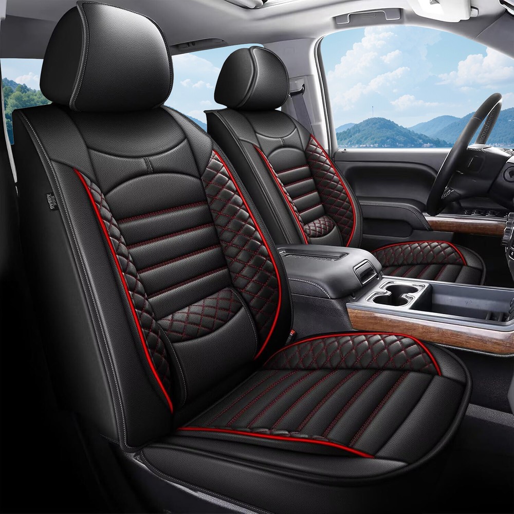 2019-2024 GMC Sierra 3500HD PU Leather Front & Rear Seat Covers Set