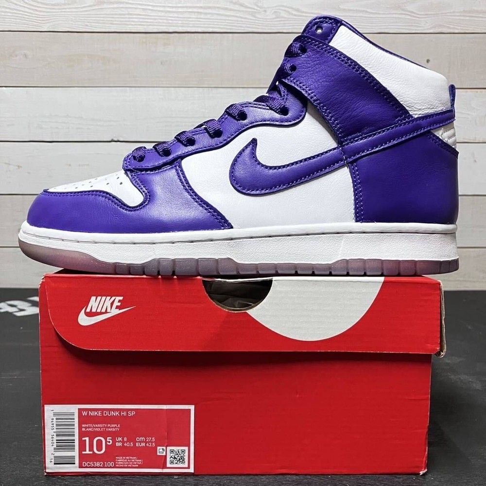 NIKE Men 9.0US Men'S W Dunk High Sp Dc5382-100 White Purple   Cut Special