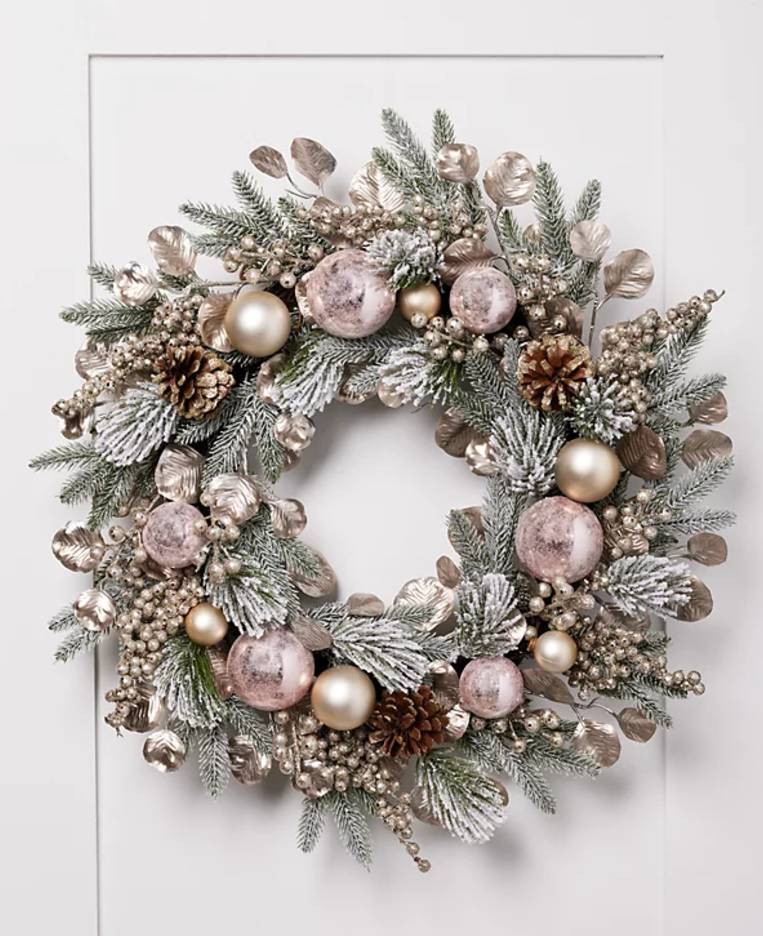 Holiday Lane Shimmer & Light Pine Needle Wreath NWT $118 MSRP