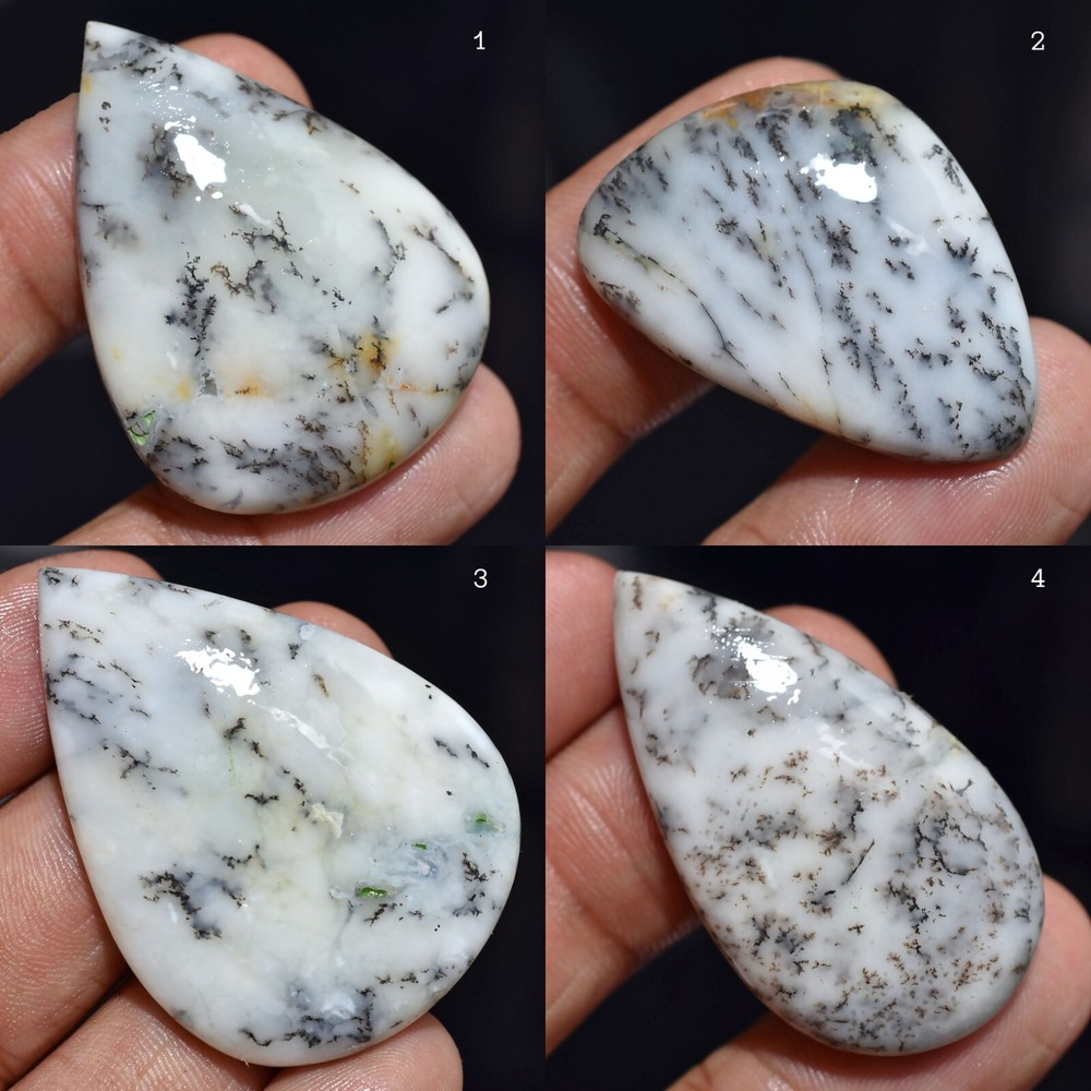 Top Quality Dendrite Opal  Falt Back Hand-Polished Loose Mix Gemstone Jewelry