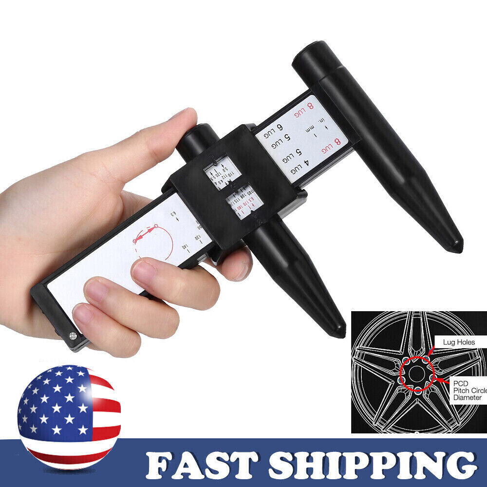 Wheel Rim Bolt Pattern Sliding PCD Measuring Tool Gauge Ruler-4-5-6-8-Holes Lug