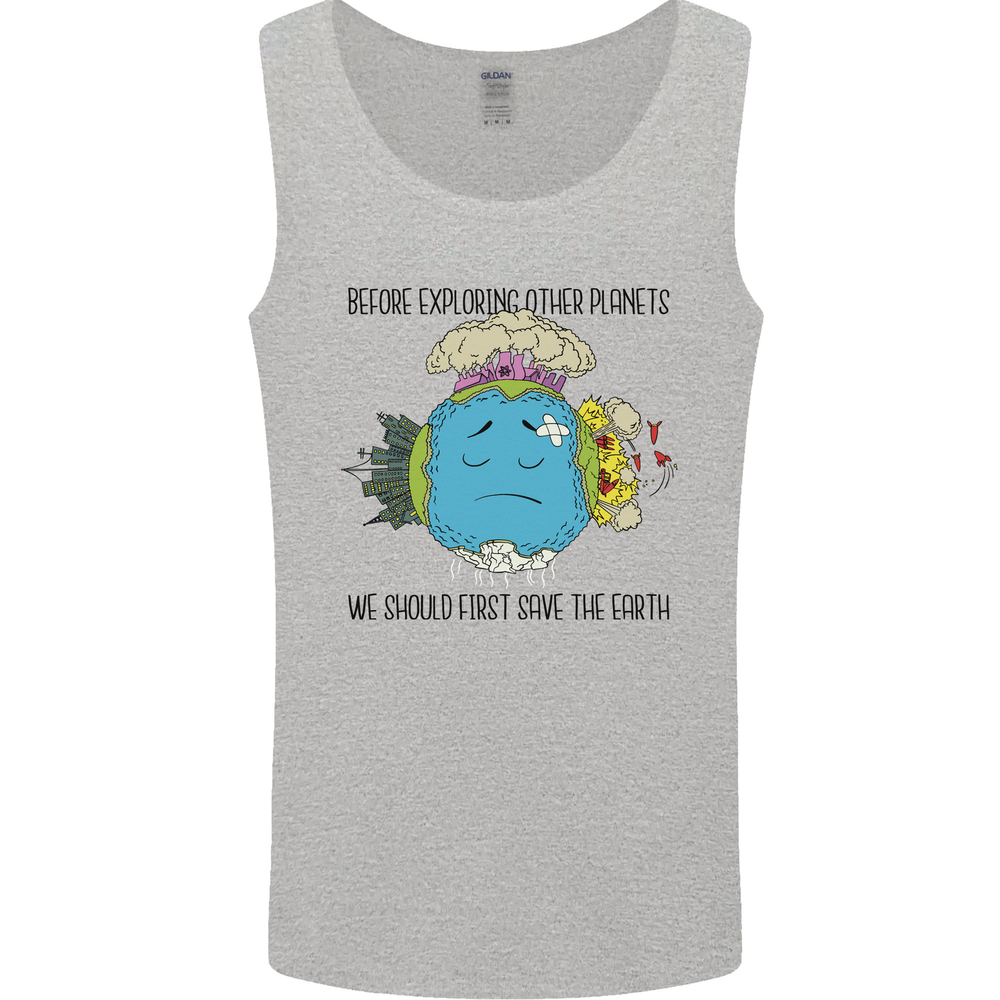 Save the Earth Climate Change Environment Mens Vest Tank Top