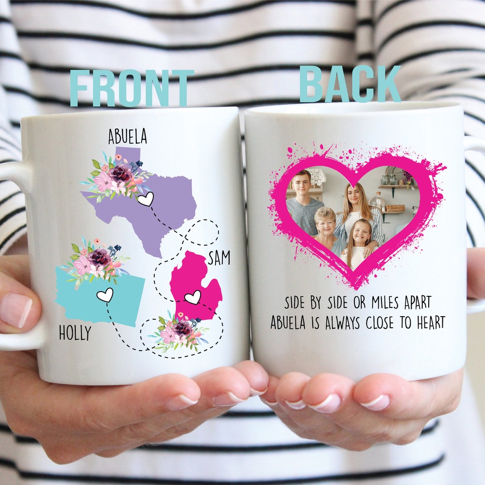 Personalized Gift For Abuela Abuela Forever Never Apart State To State Mug Long