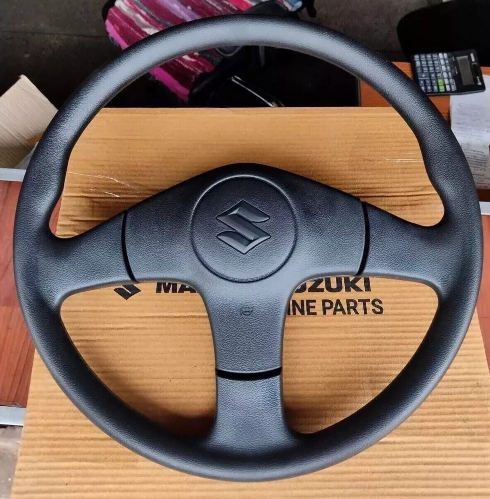 Steering Wheel With Horn Button Black Color Fit Suzuki Samurai SJ410 SJ413 Jimny