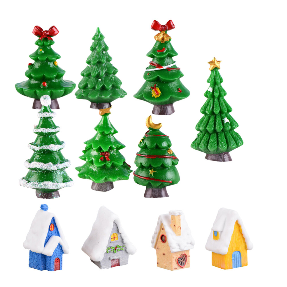 11 Pcs Resin Desktop Decoration Miniature Christmas Ornament