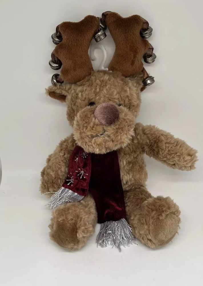 Jingles The Reindeer Plush 14 Inch soft swirls Christmas stuffed animal w/ Scarf