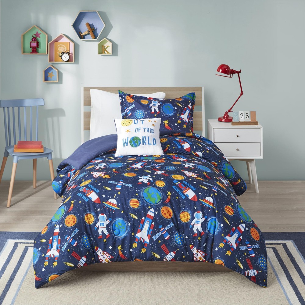 Jason Cozy Astronaut Space Rocket Comforter for All Season Comfort