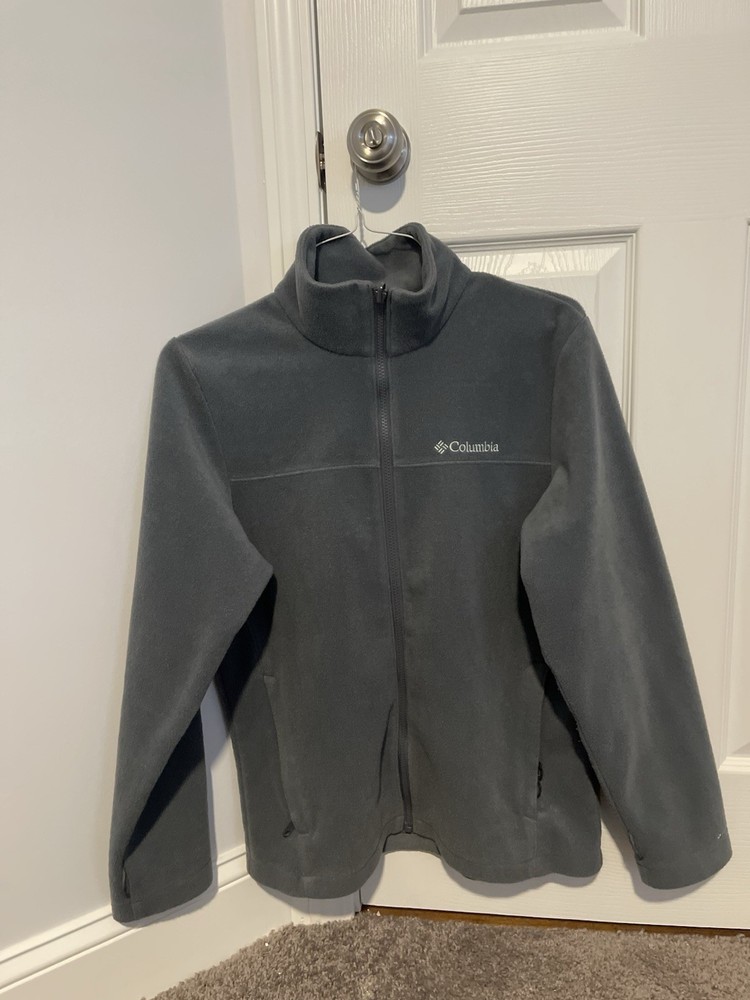 Columbia Men's Gray Full Zip Fleece Jacket Stand-Up Collar Size S