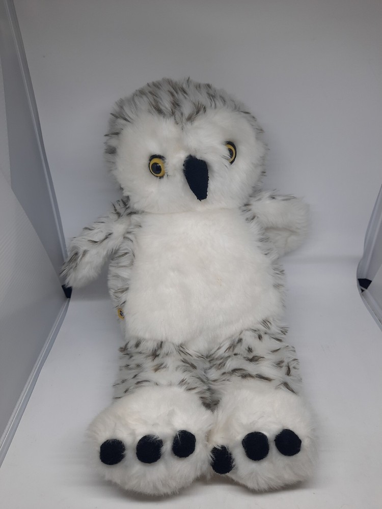 Build-A-Bear BAB Spotted Snow Owl Plush Toy with Rotating Head