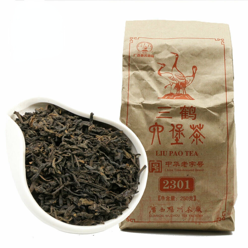 250g Top-grade Dark Tea 2301 Aged Teas Three Cranes Sanhe Loose Liupao Tea