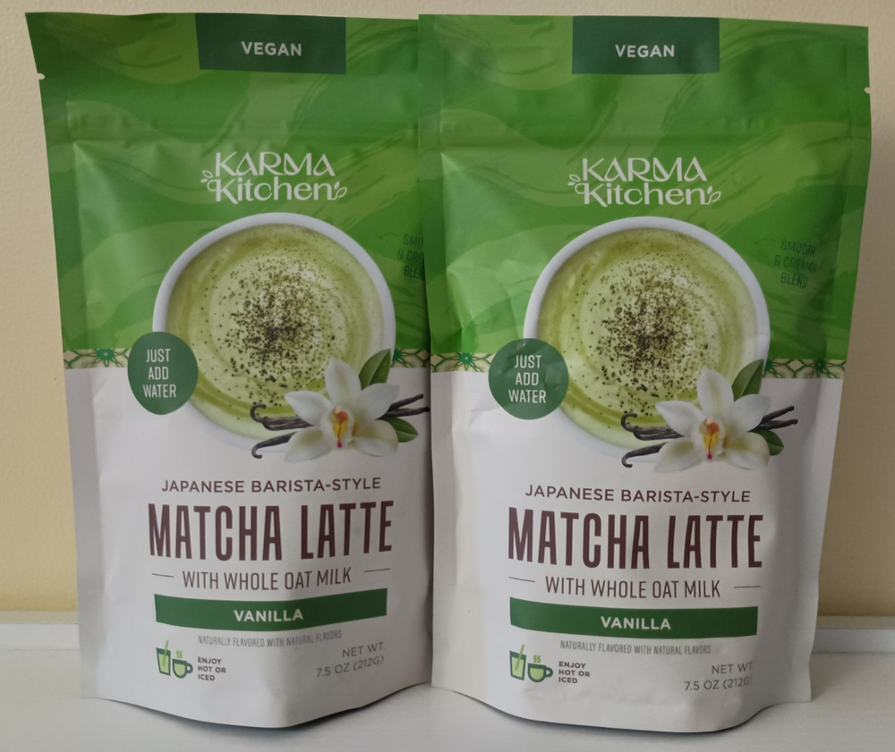 Karma Kitchen Japanese Barista-Style Vanilla Matcha Latte with Whole Oat Milk
