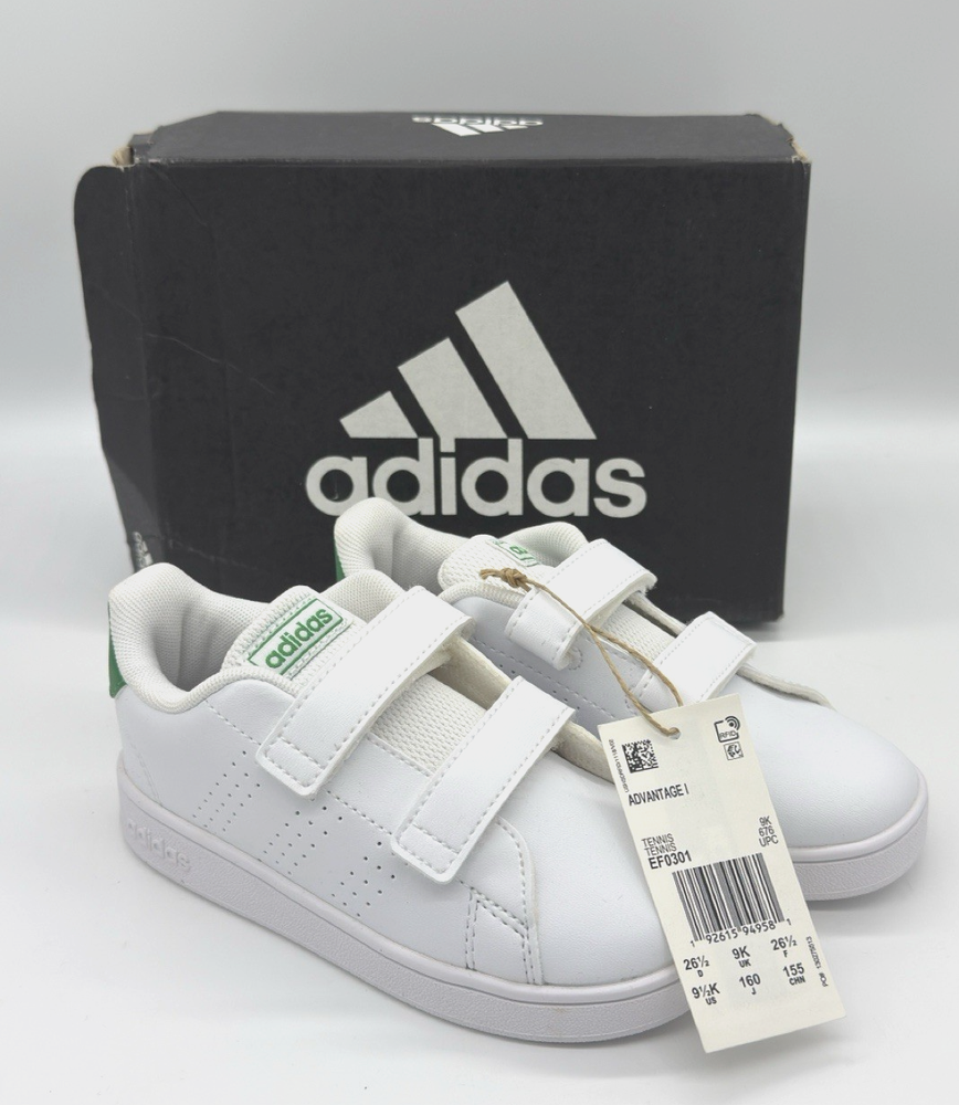 NEW ADIDAS Advantage Hook-and -Loop Kids Shoes size 9.5K