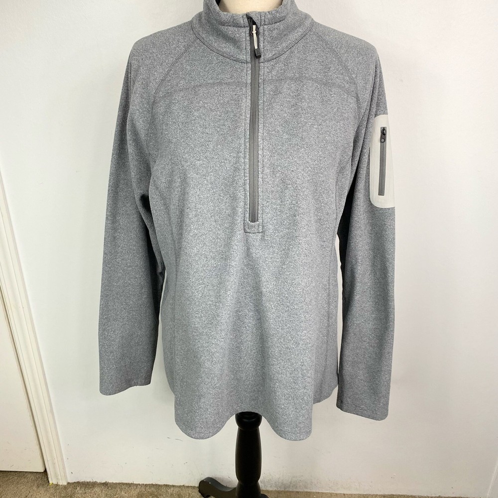 Eddie Bauer Women's Gray First Ascent Fleece 1/4 Zip Sweatshirt  Sz XL