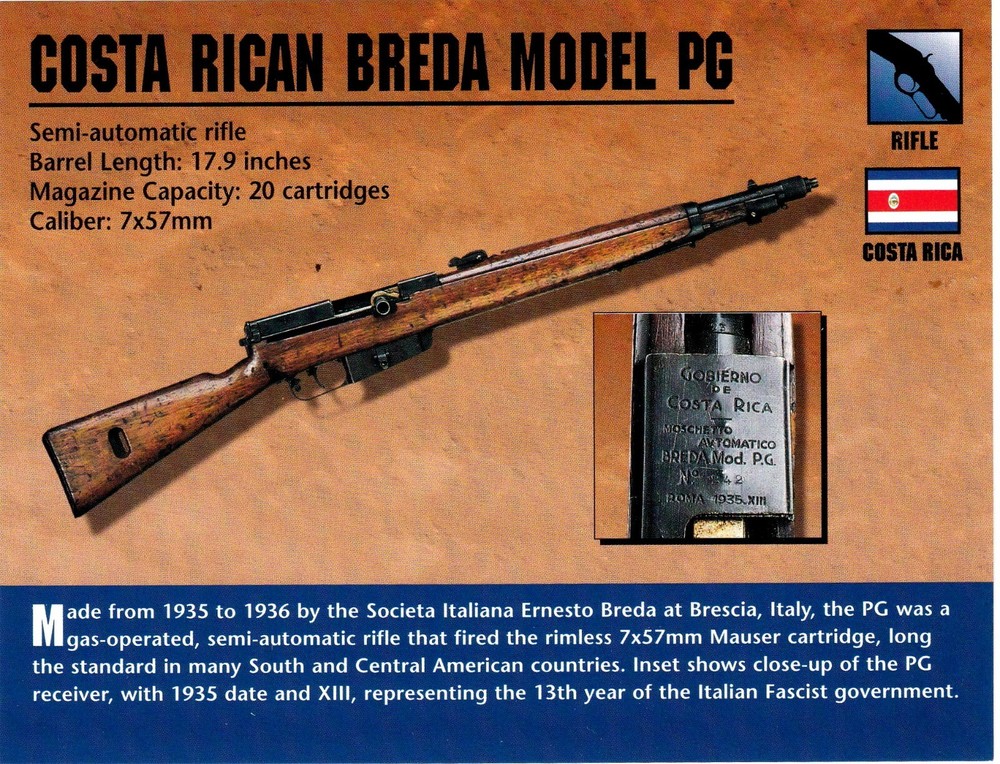 Costa Rican Breda Model PG Rifle Classic Firearms Photo Card u