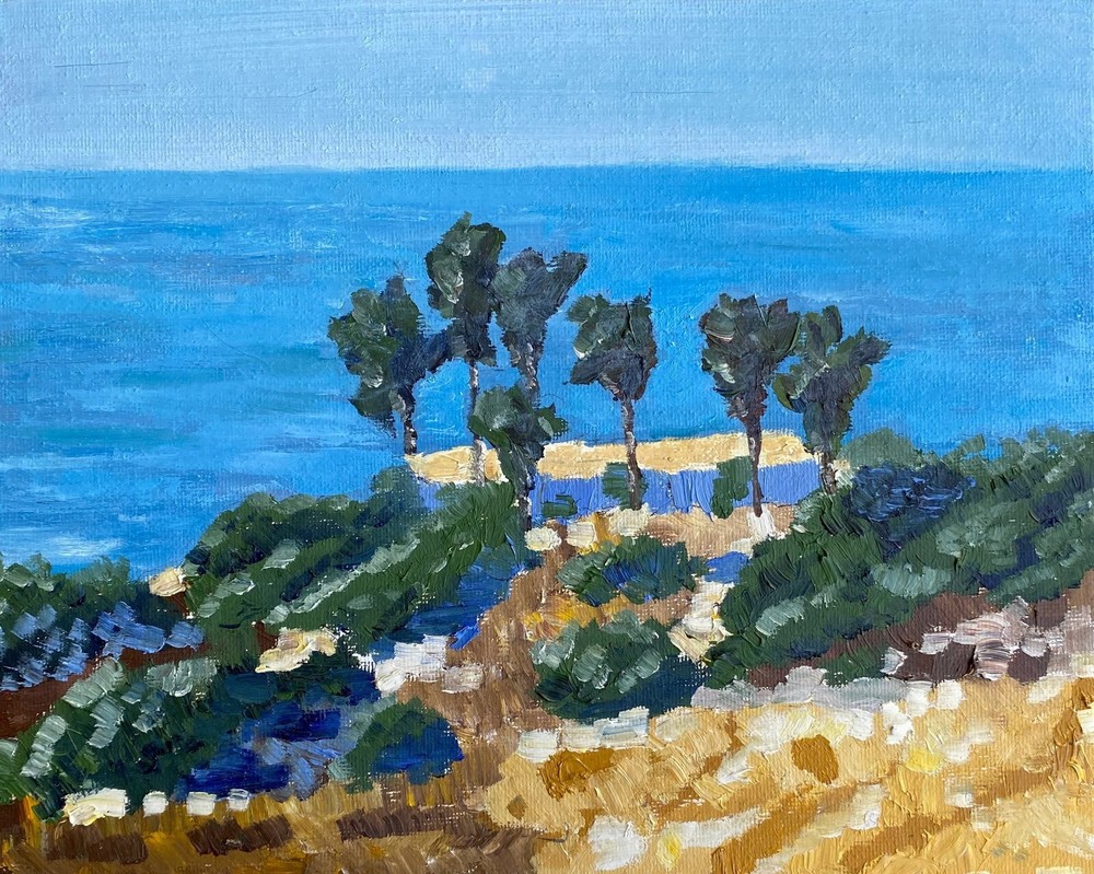 Oil Painting. Spectacular Modern Art. Original. Sunset Cliffs Scene. Fine Art