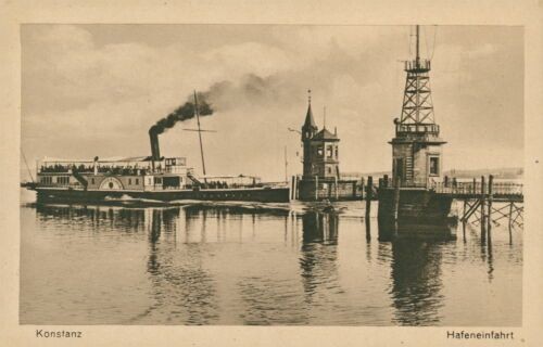 Ansichtskarte Konstanz Hafeneinfahrt Dampfer (Nr.9137)