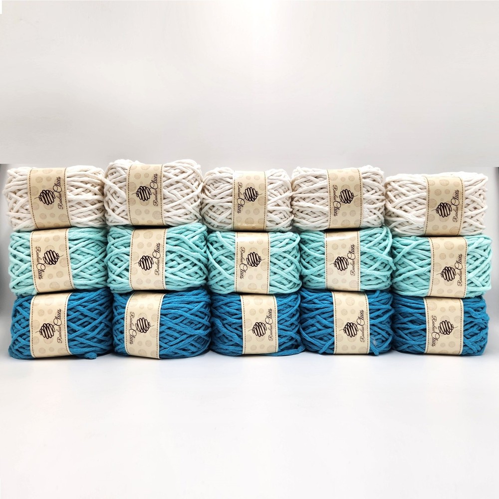 15 Balls 7mm Macrame Cotton Cord for Crochet Knitting Yarn Baskets Wall Decor