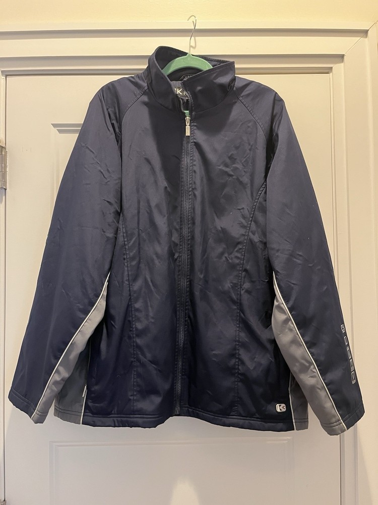 VTG Kenpo Men’s Sz Large Ski Jacket Navy Blue Lined Full Zip Coat