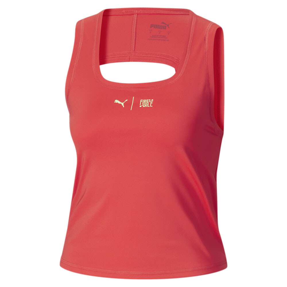 Puma First Mile X Crop Scoop Neck Tank Top Womens Orange Casual  Athletic 523034