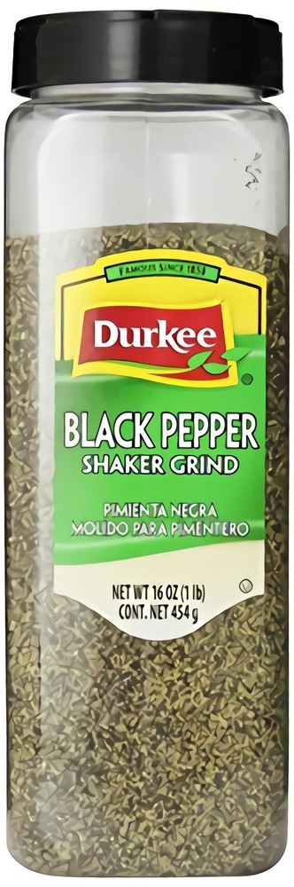 Durkee Pepper Black Shaker Grind, 16-Ounce Container (Pack of 2)