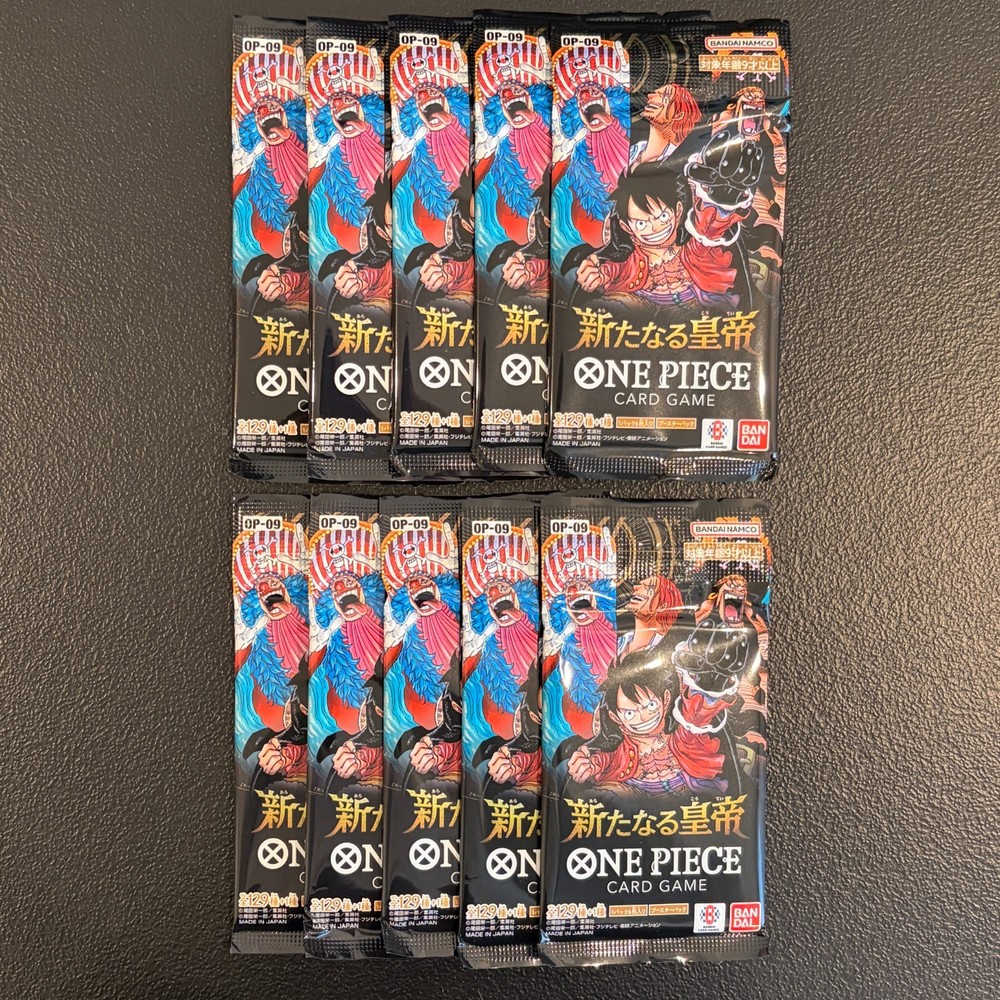 10 PACKS OP-09 Emperors in the New World One Piece Japanese SEALED