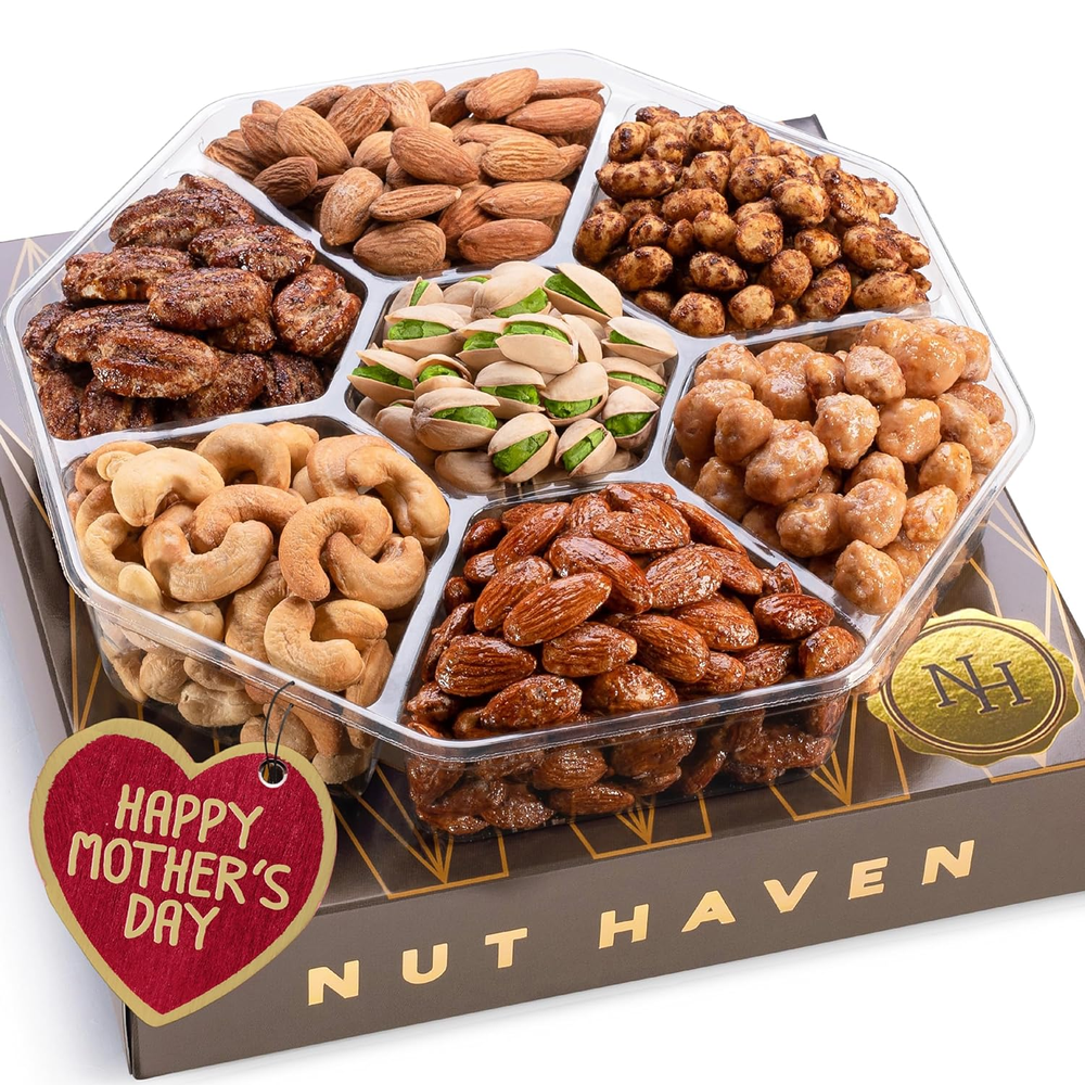 Mothers Day Nuts Gift Basket - Assortment of Sweet & Roasted Salted Gourmet Nuts-image