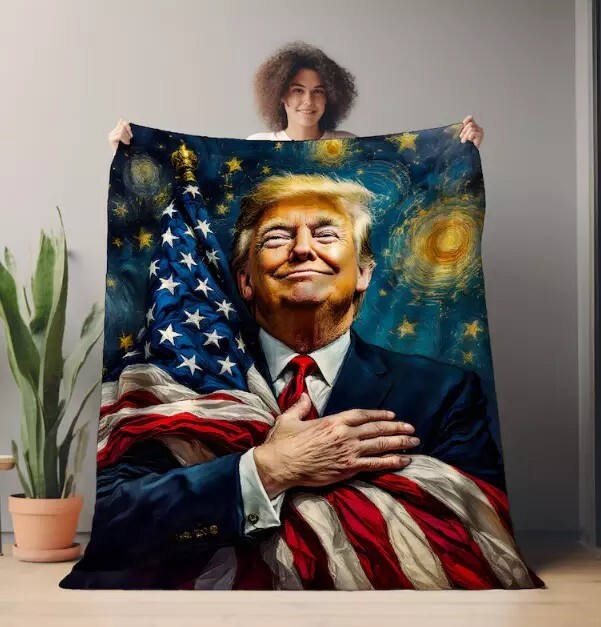 Trump Blanket, Trump 2025, Make America Great Again Fleece Blanket 2025