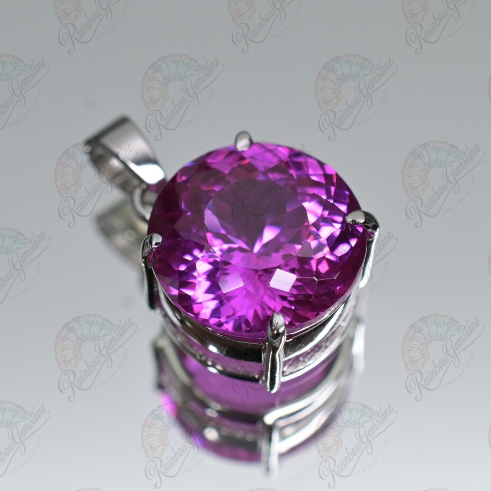 Certified Natural Pink Sapphire 27 Ct Loose Gemstone 925 Silver Pendant