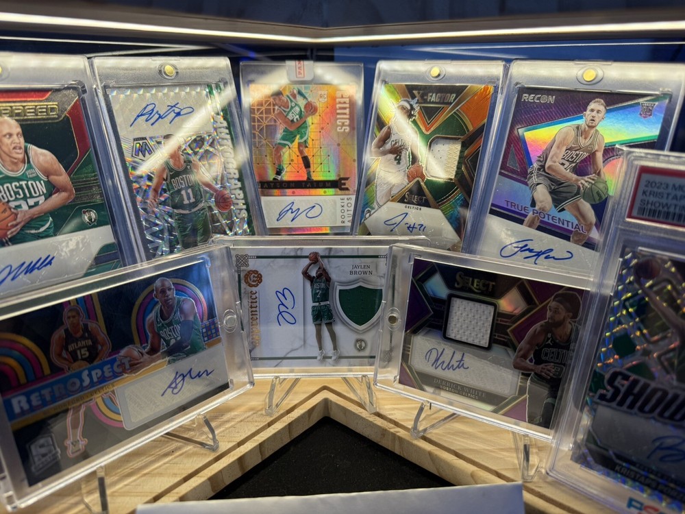 Boston Celtics Team Autograph Lot Auto PSA 10 Tatum Brown Porzingis Jrue White +