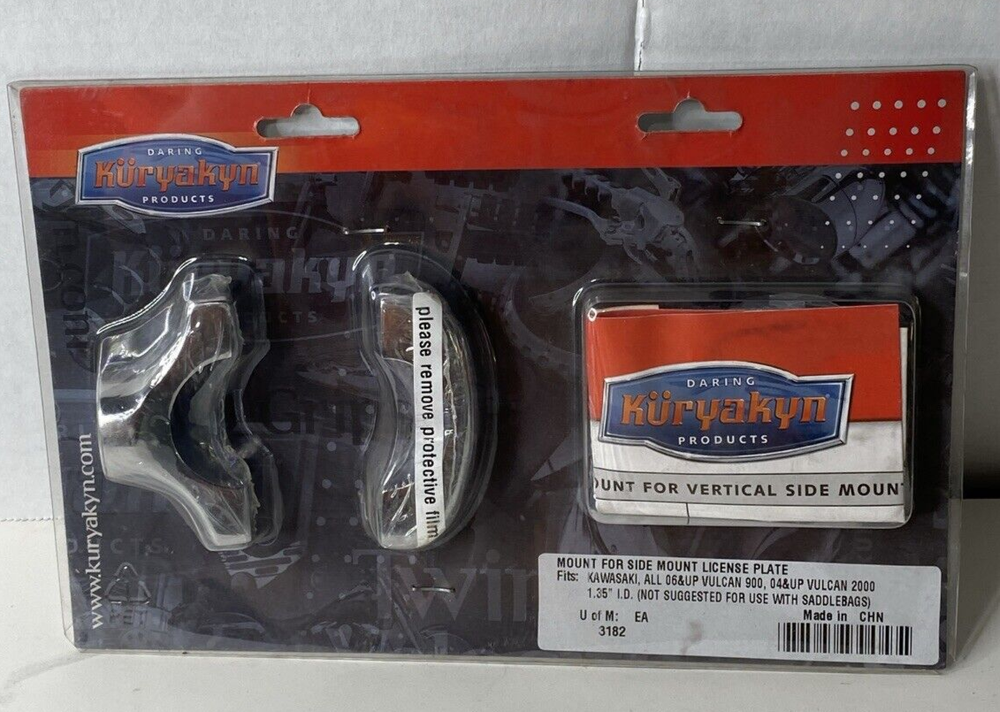 Kuryakyn - 3182 - Mount For Vertical Side-Mount License Plate Holder, Chrome