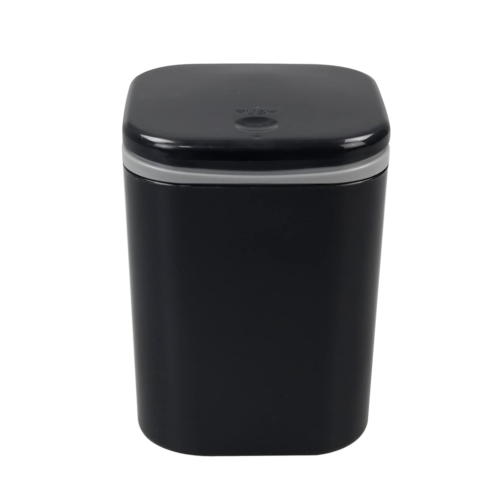 Plastic 0.5 Gallon Tiny Trash Can, Desktop Mini Waste Bin, Black