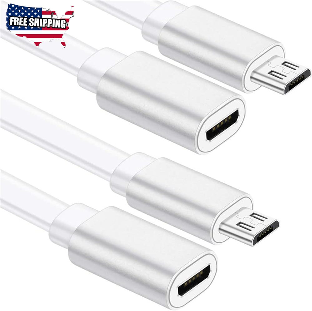 Sumind 2 Pack 20FT Total Micro USB Extension Cables Male to Female Extender Cor