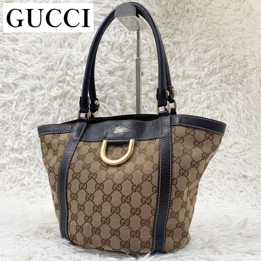 Gucci Abby GG Canvas Large Tote Bag in Beige Brown New Handbag