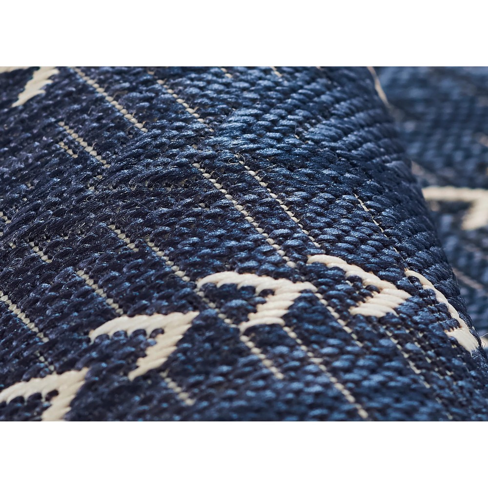Momeni Riviera Navy Geometric Indoor Outdoor Rug 3x5 Feet