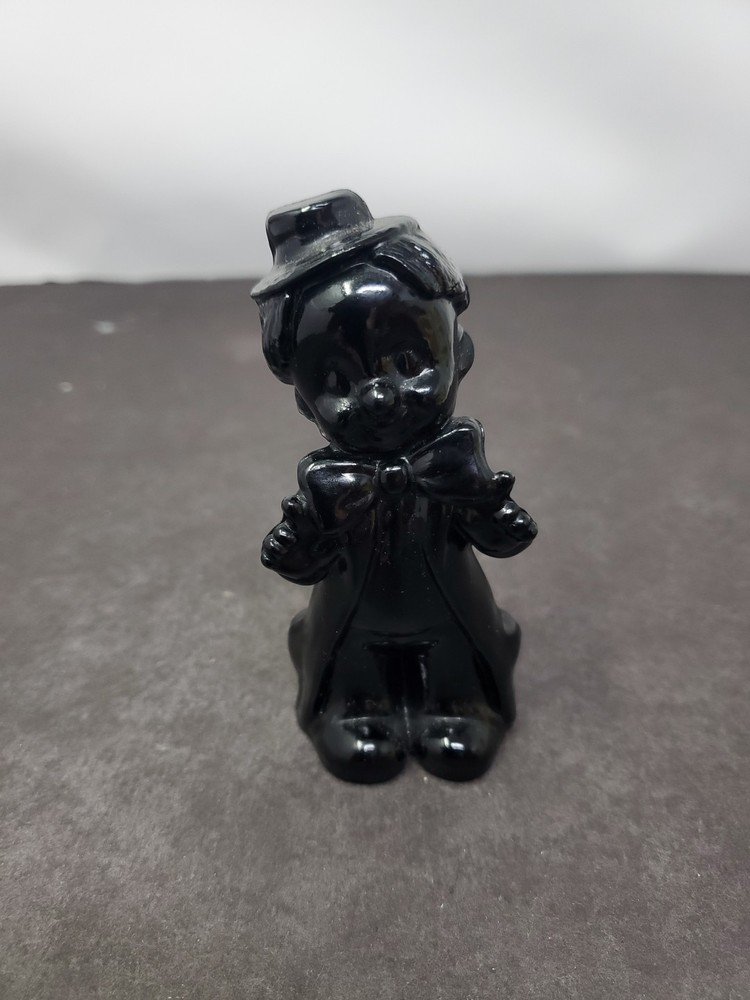 Vintage Boyd Art Glass Chuckles the Clown Candyland Black Collectible Figurine