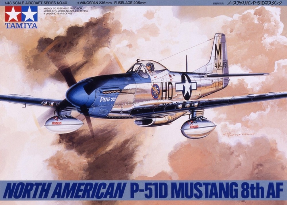 Tamiya 1/48 Scale P-51D Mustang USAAF 8th Air Force Plastic Model Kit 61040