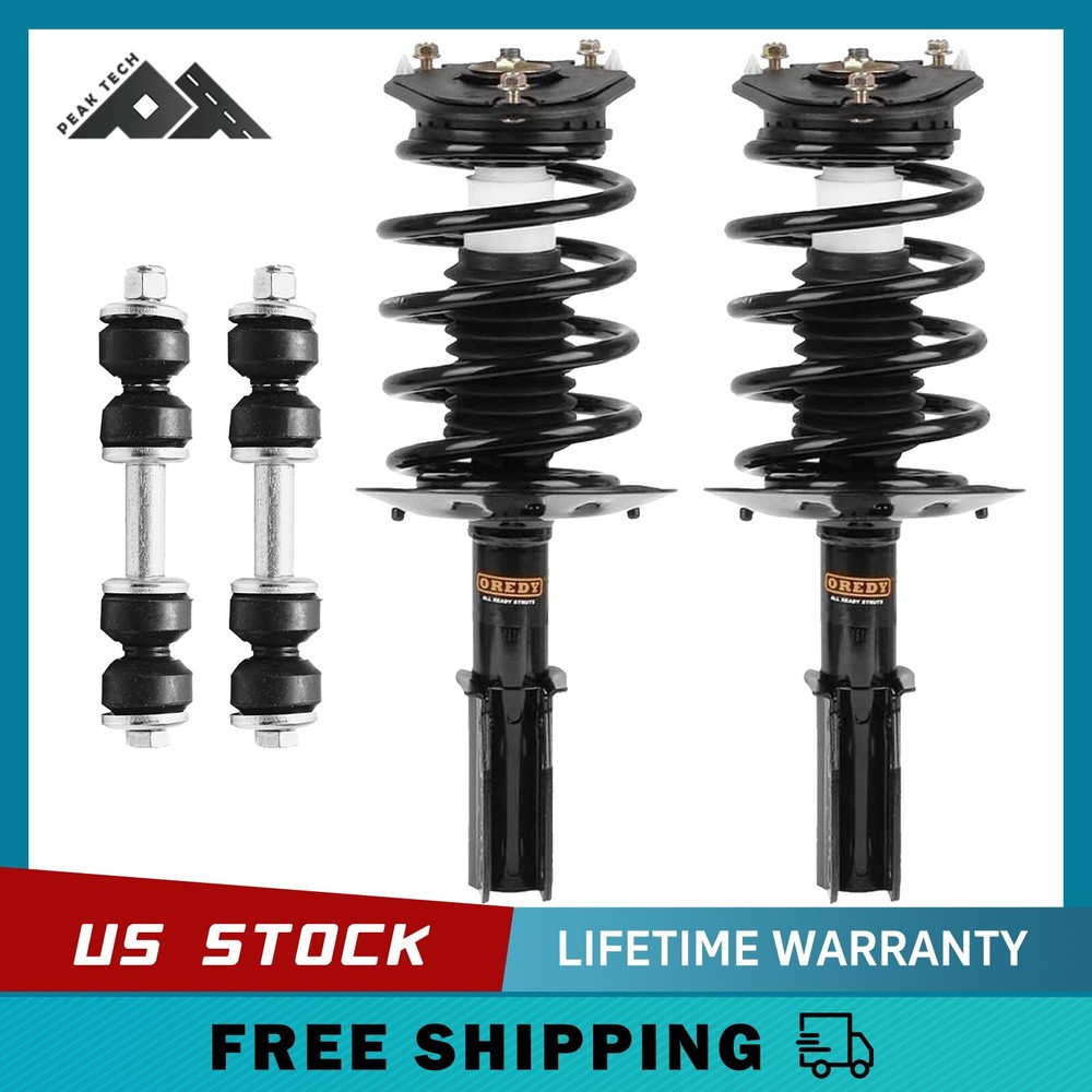 Pair Front Struts +Sway Bars for Cadillac DeVille Olds Aurora Bonneville Lesabre