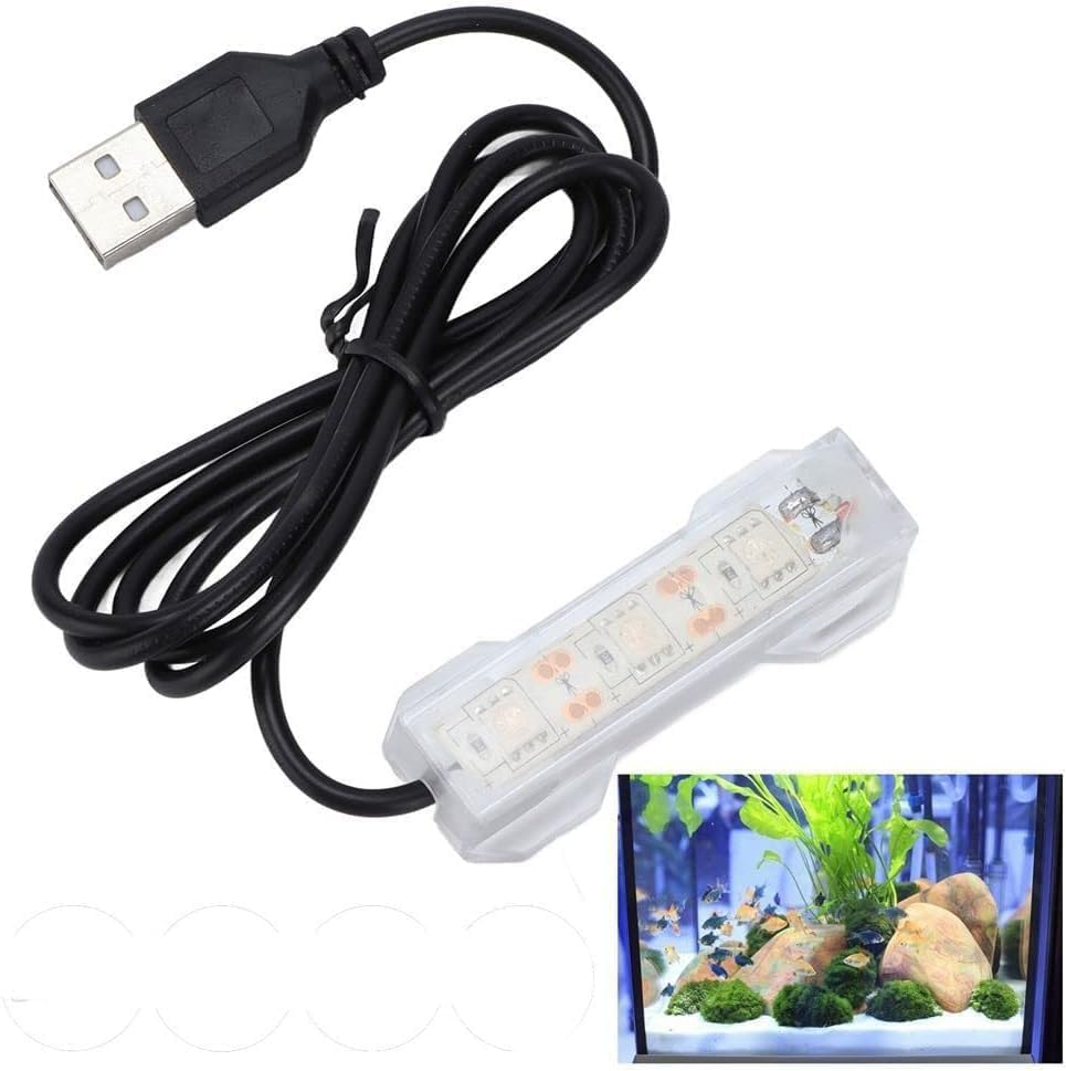 Compact Multicolor Blue LED Aquarium Light for Freshwater Fish Tanks
